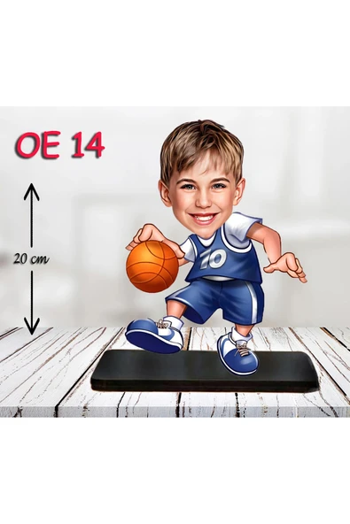 Kişiye Özel Ahşap Biblo - Erkek Çocuk Karikatür Biblo - Basketbolcu Biblo 3 ürün görseli