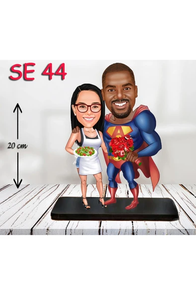 Kişiye Özel Ahşap Biblo - Kahraman Çift Biblosu 2 ürün görseli