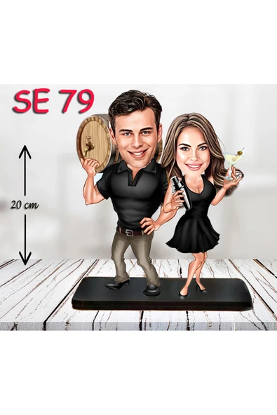 Kişiye Özel Ahşap Biblo - Arkadaş Çift Biblosu 5 ürün görseli