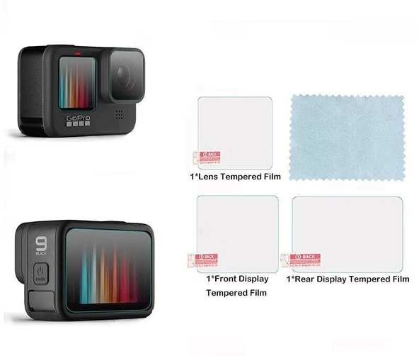 Oem Marka Gopro 9/10/ 11/ İçin 3'lü Lcd Lens Ekran Koruyucu - Resim 3