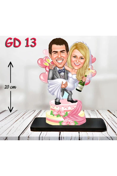 Kişiye Özel Ahşap Biblo - Düğün Biblo 4( 3D Biblo ) ürün görseli