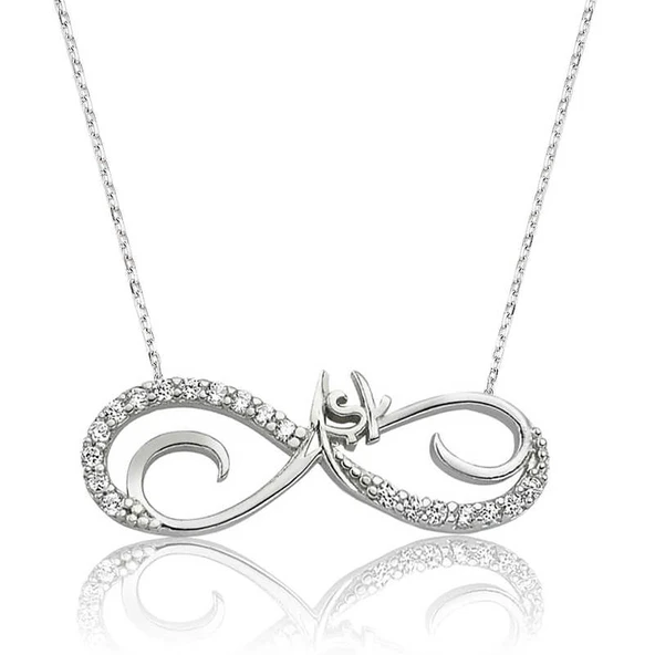 925 Ayar Gümüş Sonsuz Aşk Kadın Gümüş Kolye ürün görseli 1