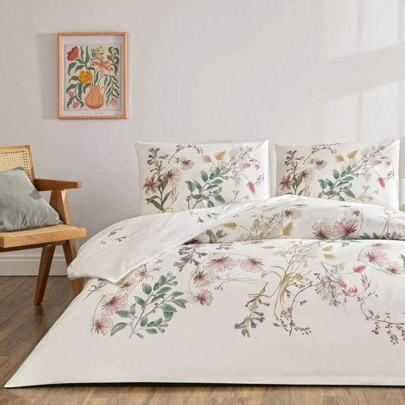 Çift Kişilik Ranforce Nevresim Takımı Elowen Yeşil ürün görseli 1