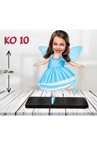 Kişiye Özel Ahşap Biblo - Kız Çocuk Karikatür Biblo - Balerin Biblo ürün görseli