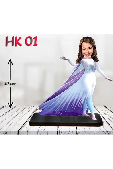 Kişiye Özel Ahşap Biblo - Kız Çocuk Karikatür Biblo - Kahraman ürün görseli