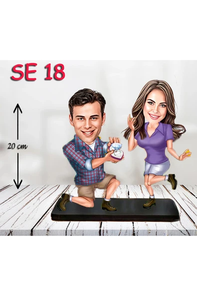 Kişiye Özel Ahşap Biblo - Evlenme Teklifi Biblosu ürün görseli