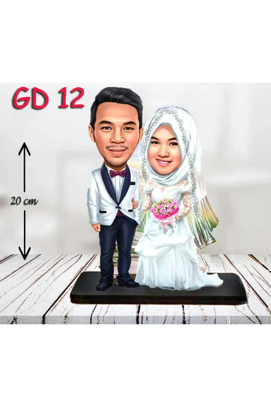 Kişiye Özel Ahşap Biblo - Düğün Biblo 3 ( 3D Biblo ) ürün görseli