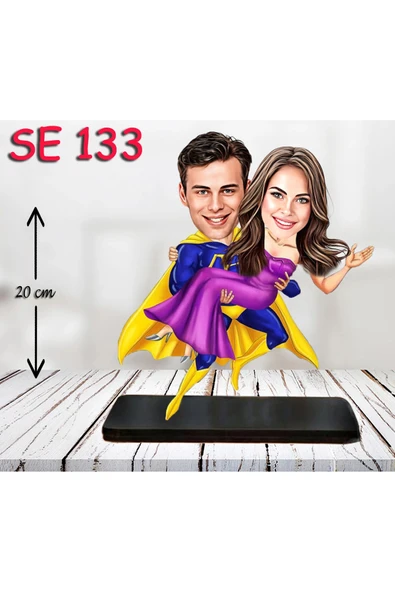 Kişiye Özel Ahşap Biblo - Kahraman Çift Biblosu 9 ürün görseli