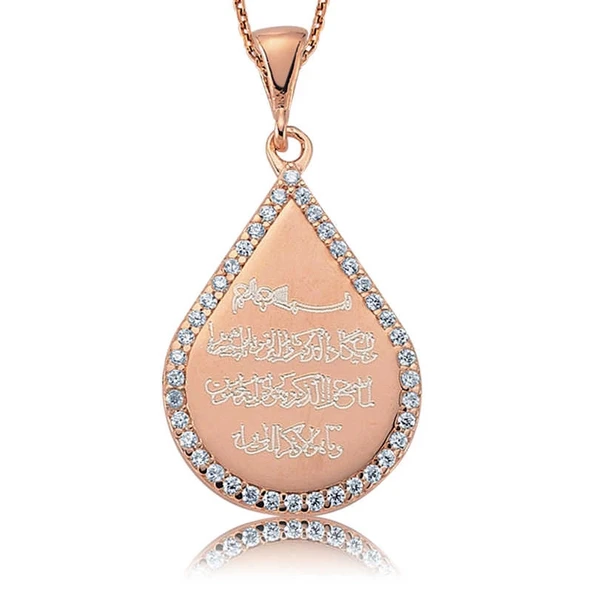 925 Ayar Gümüş Taşlı Nazar Duası Kadın Gümüş Kolye ürün görseli 1