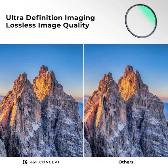 K&F Concept 77mm NANO-X MC-UV 28 Çok Katmanlı Kaplamaya sahip  Koruma Filtresi 8K Ultra HD - Resim 3