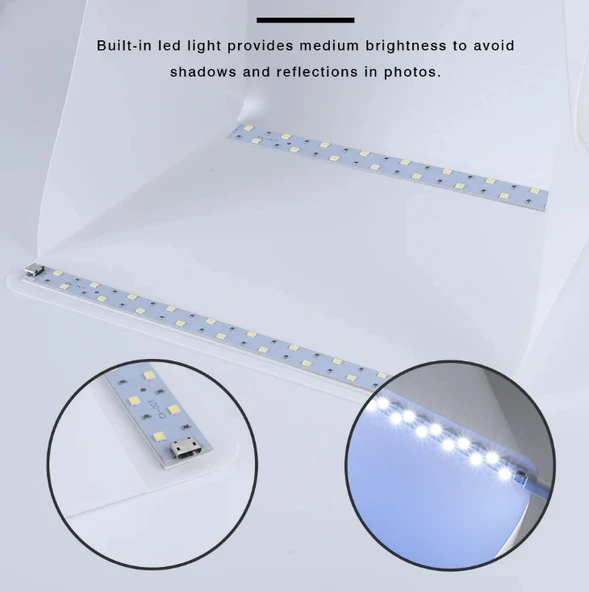 OEM Marka 5022 Led Küp Ürün Çekim Çadırı 20x20x20 - Resim 3