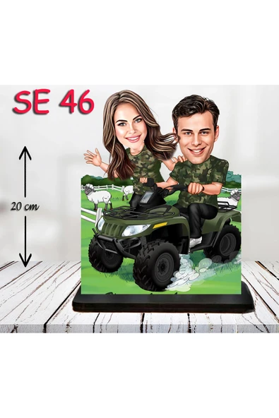 Kişiye Özel Ahşap Biblo - ATV Kullanan Çift ürün görseli