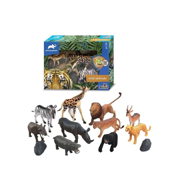 SH-5901 Sinerjim Kutulu 12 Parça Vahşi Hayvan Seti - Resim 3