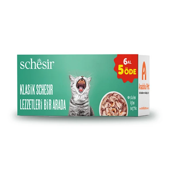 Schesir Klasik Lezzetler Yetişkin Kedi Konservesi 6 Al 5 Öde ürün görseli 1