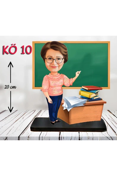 Kişiye Özel Ahşap Biblo - Kadın Öğretmen Karikatür Biblo - Öğretmen Biblo 10 ürün görseli
