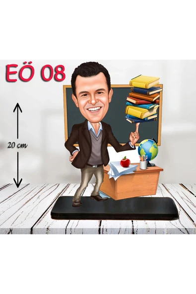 Kişiye Özel Ahşap Biblo - Erkek Öğretmen Karikatür Biblo - Öğretmen Biblo 8 ürün görseli