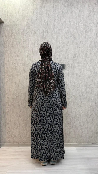 Gd Goldoremi 7 Kadın Viskon Pamuklu Bağlamalı Namaz Elbisesi - 4