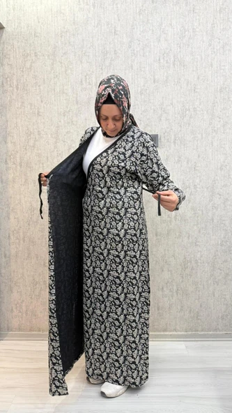 Gd Goldoremi 7 Kadın Viskon Pamuklu Bağlamalı Namaz Elbisesi - 8