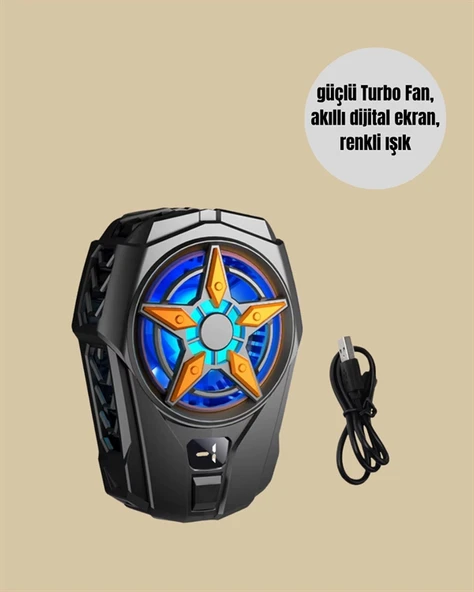 Mobil Cihaz Soğutma Radyatörü – Metal+ABS, Type-C Kablolu - Resim 3