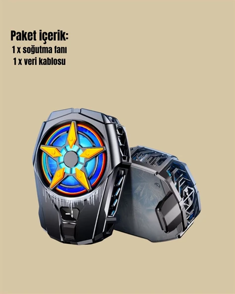 Mobil Cihaz Soğutma Radyatörü – Metal+ABS, Type-C Kablolu - Resim 4