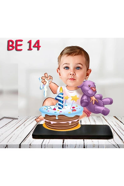 Kişiye Özel Ahşap Biblo - Bebek Karikatür Biblo - Bebek Biblo 14 ürün görseli