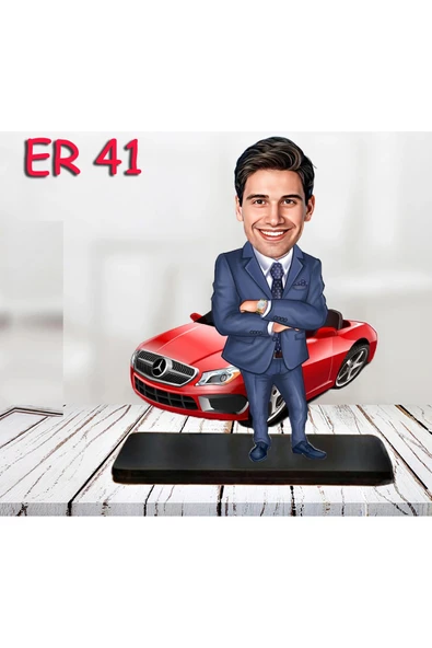 Kişiye Özel Ahşap Biblo - Araba Kullanan Erkek Karikatür Biblo 8 ürün görseli