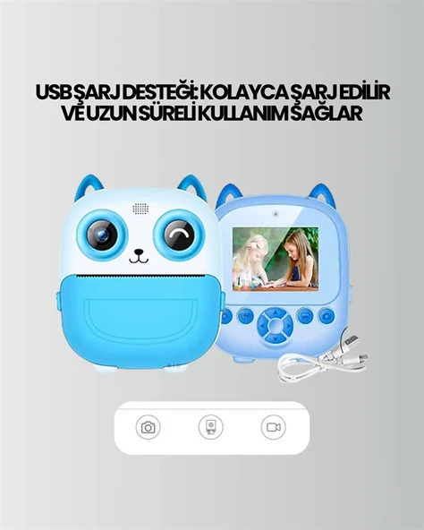 Anında Yazdıran Kamera – Çocuklara Uygun, Hafif ve Renkli - 5