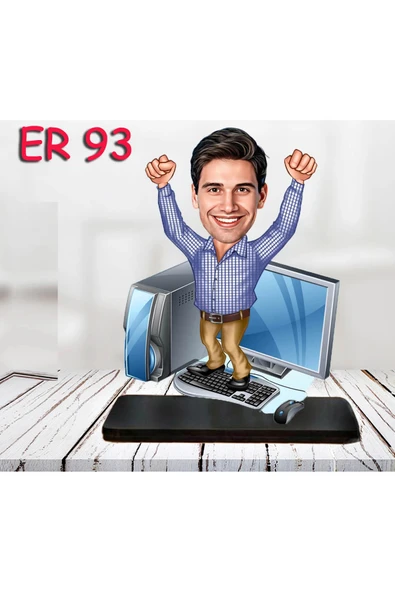 Kişiye Özel Ahşap Biblo - Masa Başı Karikatür Biblo - Erkek Biblo 3 ürün görseli