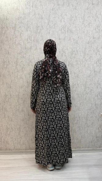 Gd Goldoremi 7 Kadın Viskon Pamuklu Bağlamalı Namaz Elbisesi - 9