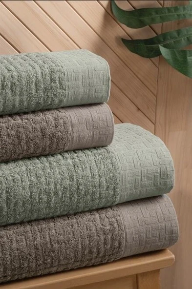 Sinerjim Bambi Banyo Seti Koyu Bej Yeşil - Resim 2