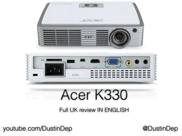 ACER PROJESİYON CİHAZI K330 MODEL CWX1012 LED MODEL HDMLI VGALI 500 Ansi Lumen, 20.000 Saat USB XVGA 1280X800 ÇÖZÜNÜRLÜK  (YENİLENMİŞ 2. EL ÜRÜN) - 1