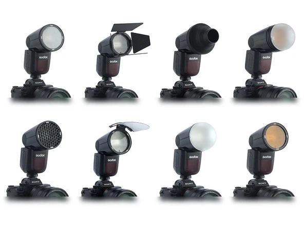 Godox V1 Canon Uyumlu Flaş (Yuvarlak Kafa) - Resim 5