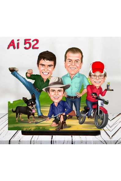 Kişiye Özel Ahşap Biblo - Aile Karikatür Biblo - 4 Kişilik Aile Biblo 22 ürün görseli