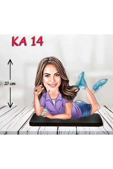 Kişiye Özel Ahşap Biblo - Kadın Karikatür Biblo - Kadın Biblo 3 ürün görseli