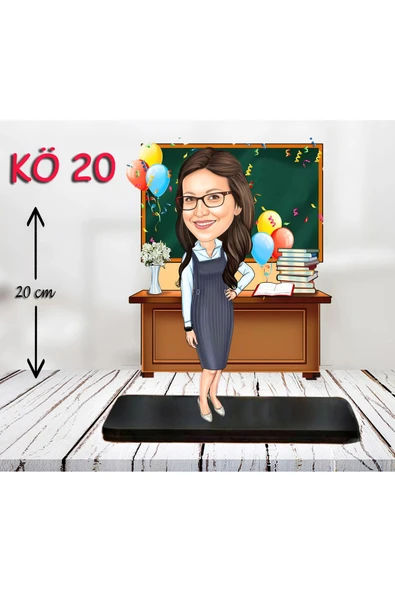 Kişiye Özel Ahşap Biblo - Kadın Öğretmen Karikatür Biblo - Öğretmen Biblo 20 ürün görseli