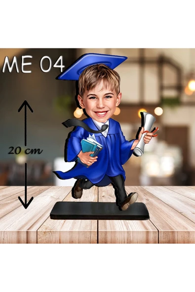 Kişiye Özel Ahşap Biblo - Erkek Çocuk Karikatür Biblo - Mezuniyet Biblo 3 ürün görseli