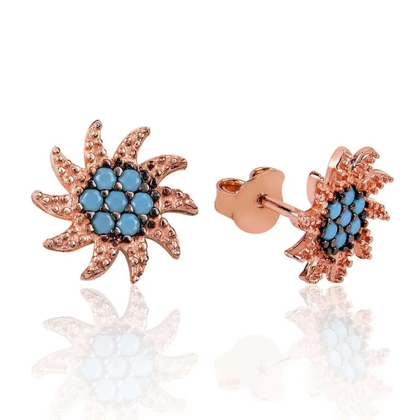 925 Ayar Gümüş Güneş Çivili Küpe ürün görseli 1