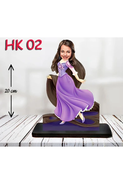 Kişiye Özel Ahşap Biblo - Kız Çocuk Karikatür Biblo - Kahraman 2 ürün görseli