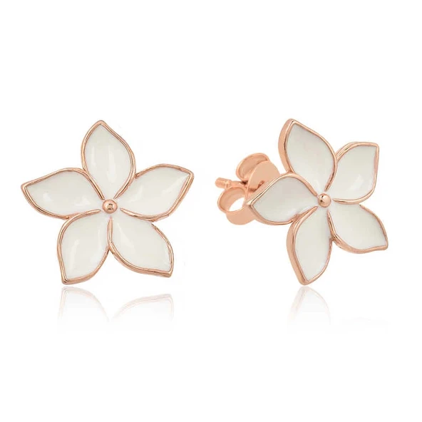 ​925 Ayar Gümüş Yasemin Çiçeği Çivili Küpe ürün görseli 1