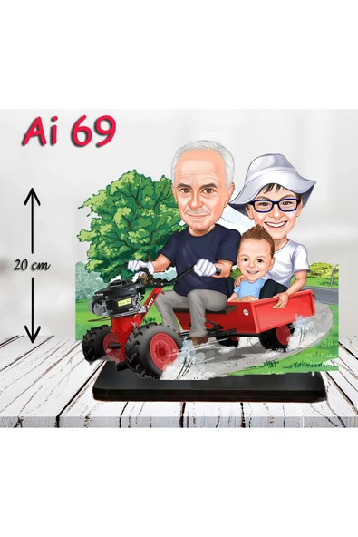 Kişiye Özel Ahşap Biblo - Aile Karikatür Biblo - 3 Kişilik Aile Biblo 20 ürün görseli