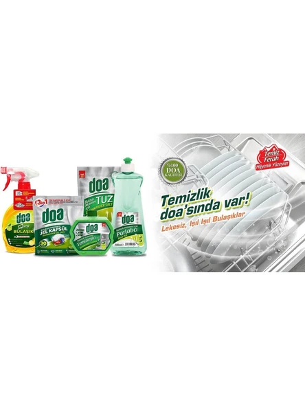 Doa Bulaşık Makinesi 3 Lü Temizlik Seti Tuz 1.5 Kg - Parlatıcı 500 Ml - Temizleyici 250 Ml - Resim 5
