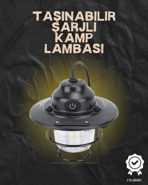 Kamp ve Bahçe İçin Retro LED Fener – Sıcak Işık, Uzun Ömürlü Batarya ürün görseli 1