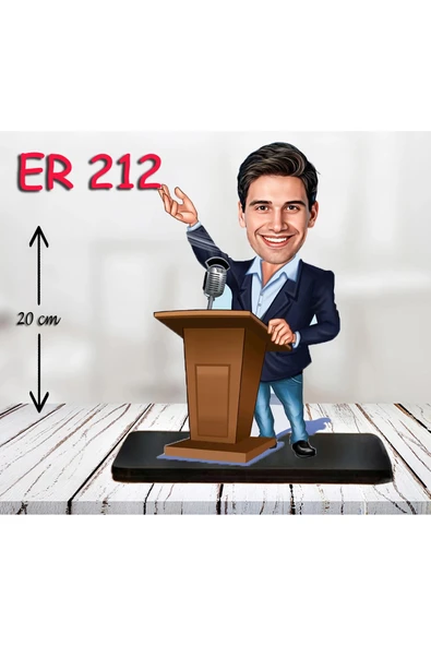 Kişiye Özel Ahşap Biblo - Takım Elbiseli Erkek Karikatür Biblo 2 ürün görseli