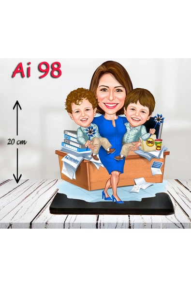 Kişiye Özel Ahşap Biblo - Aile Karikatür Biblo - 3 Kişilik Aile Biblo 26 ürün görseli