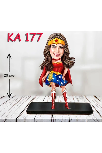 Kişiye Özel Ahşap Biblo - Kahraman Kadın Karikatür Biblo 13 ürün görseli