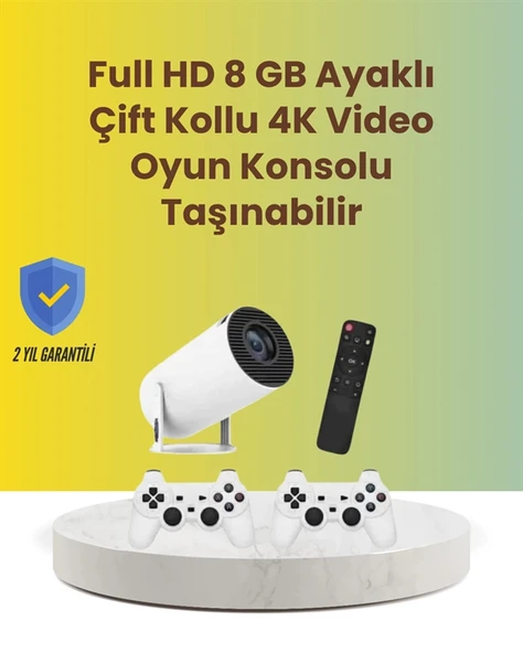 TÇift Kollu Tasarımlı Kablosuz Projeksiyon – 4K, 10.000 Oyun ve Smart App Desteği ürün görseli 1