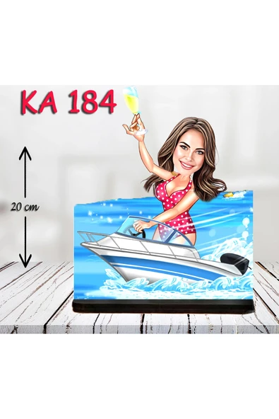 Kişiye Özel Ahşap Biblo - Araç Kullanan Kadın Karikatür Biblo 3 ürün görseli