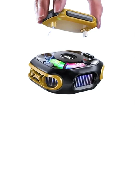 RGB Işıklı Girdap Fanlı Mobil Soğutucu | Manyetik Montaj | Type-C Girişli - Resim 3