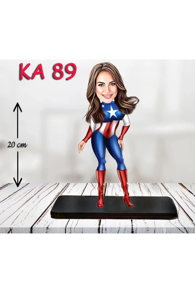 Kişiye Özel Ahşap Biblo - Kahraman Kadın Karikatür Biblo 12 ürün görseli