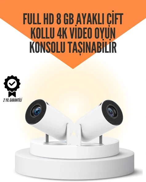 10.000 Oyun Destekli, Çift Kollu 4K Projeksiyon – HDMI, USB, AUX, Ethernet Yok ürün görseli 1
